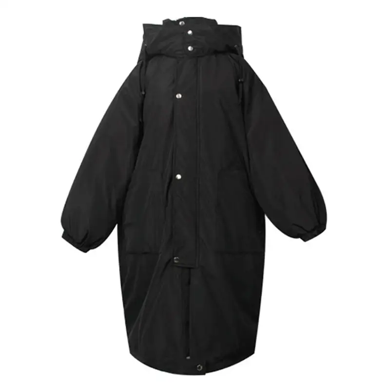 Black Parkas Зимняя куртка женская парка пальто с капюшоном теплая утепленная BF длинная куртка Верхняя одежда негабаритное пальто уличная Женская куртка парки Q1875 - Цвет: Black Parkas