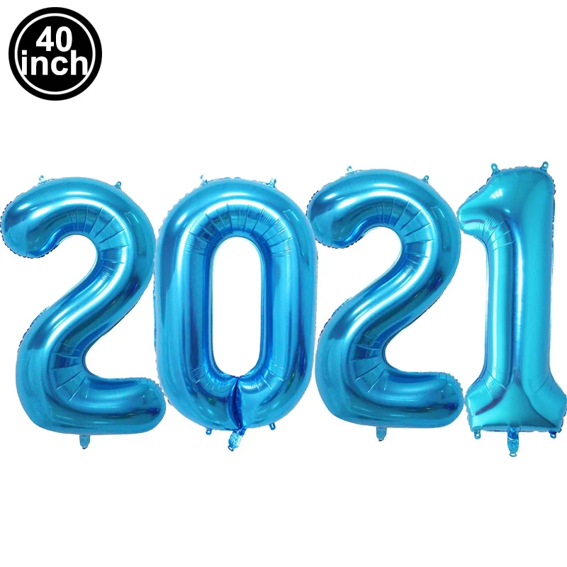 

2021 New Year Number Balloon 40inch Digital Foil Ballon Wedding Anniversary Party Decoration Air Globos