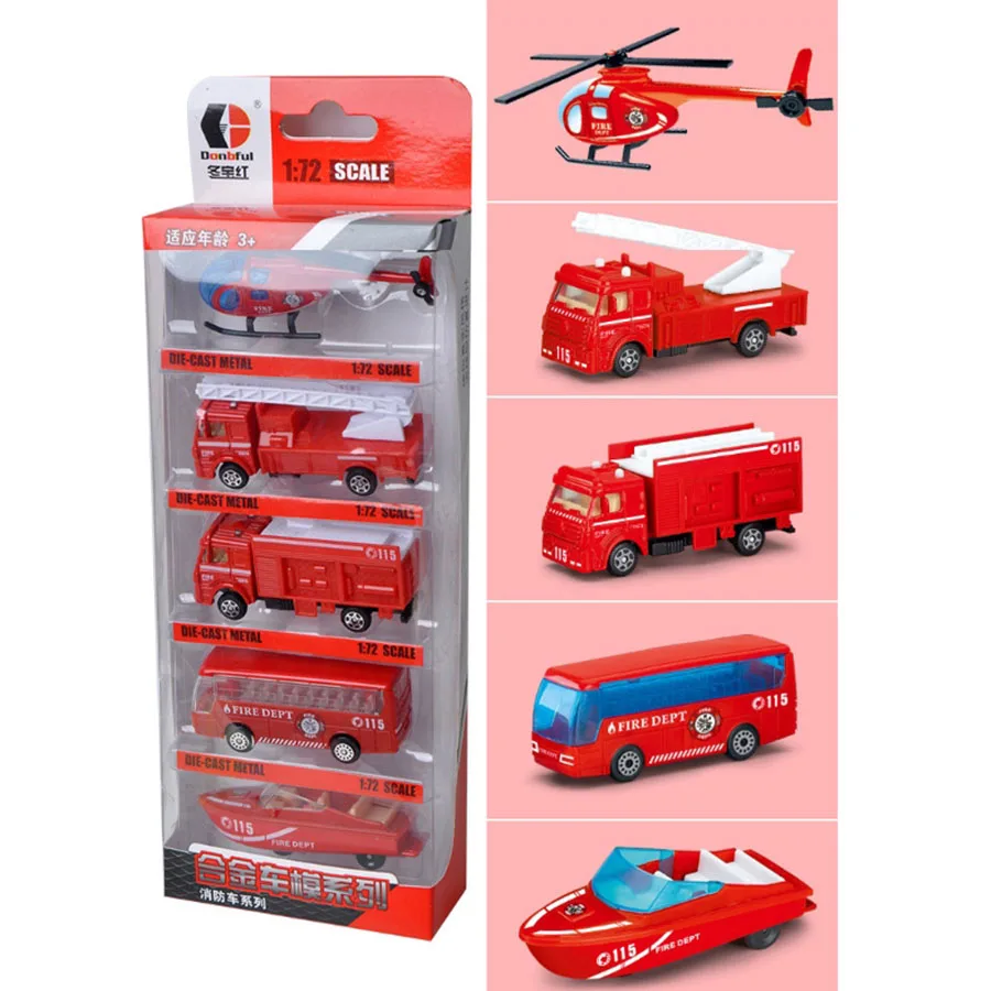 1:72 пожарная машина игрушка грузовик мини лестница водный спрей автомобиль