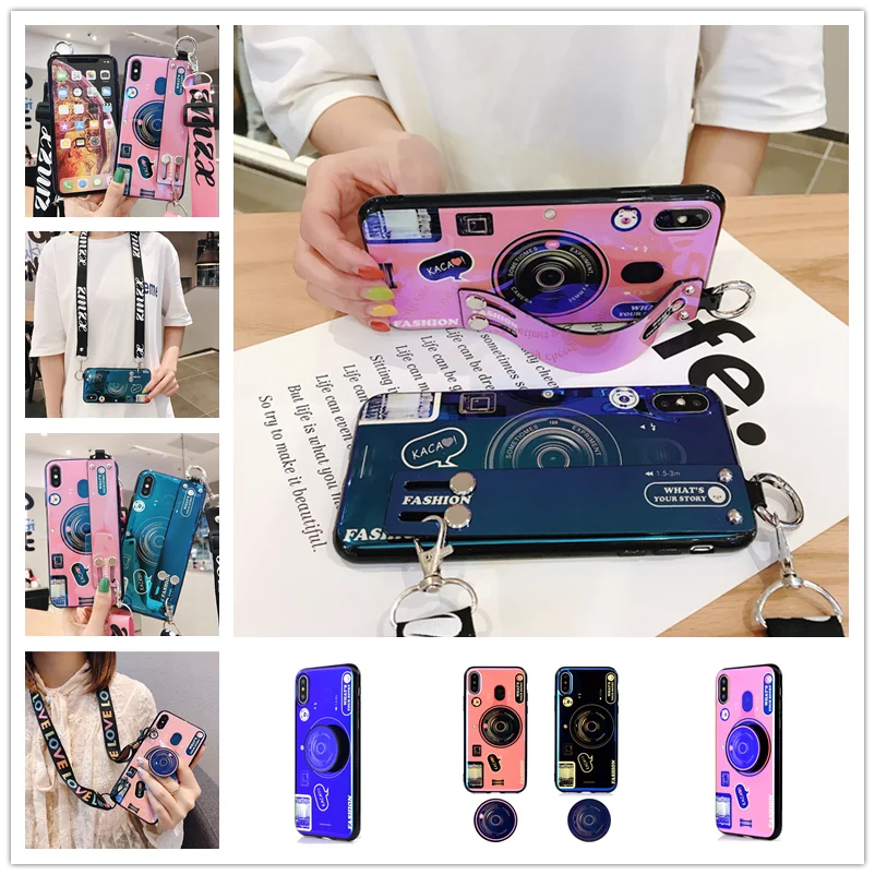 Чехол на запястье из ТПУ для Xiaomi Redmi 8 9 9T Note 4 5 6 7 10 11 Pro K40 Blu-Ray