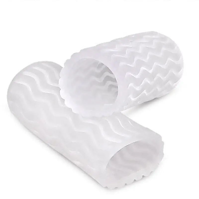 

K0AE 1 Pair Closed Gel Toe Cushion Tube Sleeve Corrugated Corn Pad Anti-Wear Elastic Protectors Cap for Toes Fingers Blisters