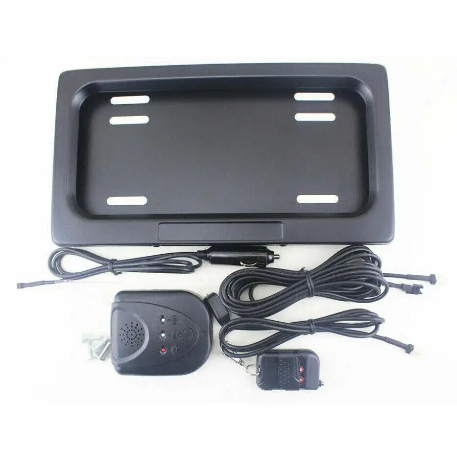

1 Set Plastic License Plate Frame Hide-away Shutter Cover Electric Stealth License Plate Frame US Plug