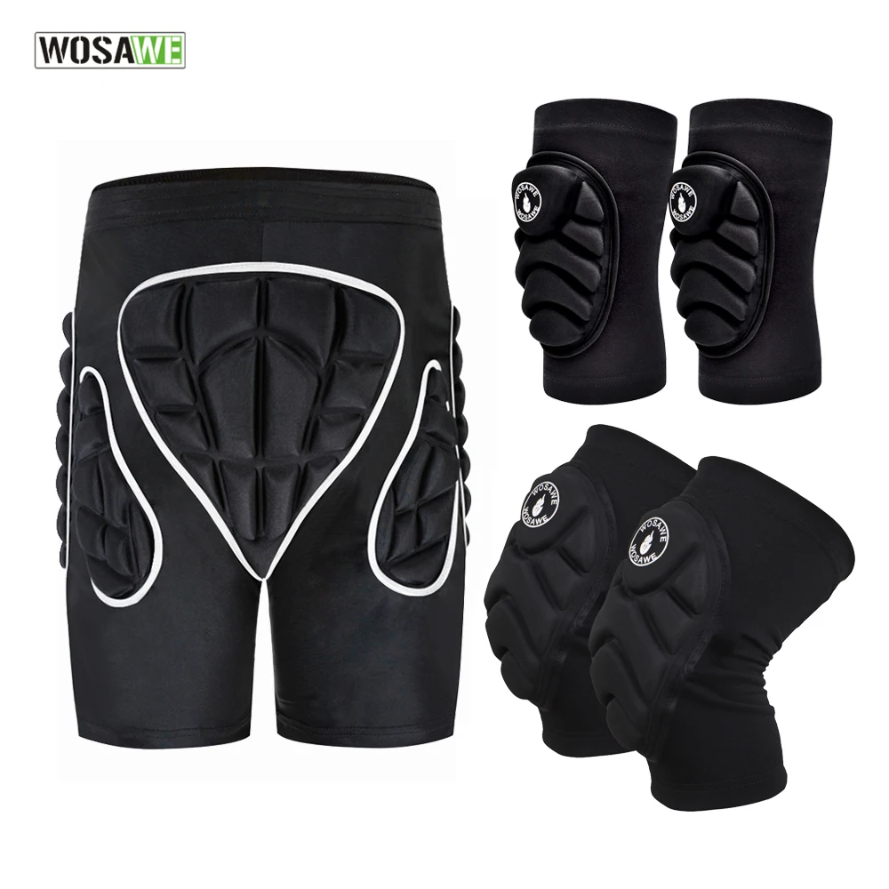 WOSAWE EVA Extreme Sports Ski Roller Skate Snowboard Knee Protector Hip Butt Pad Motorcycle Hip Protector Padded Shorts