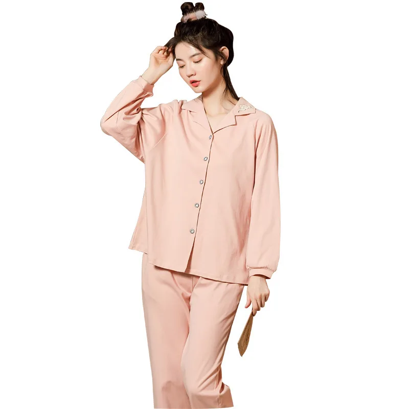 

New Style Pajamas Women Pure Cotton Compact Siro Spinning Xiangyun China Style Home Wear Suit Factory Direct Sales Sleep Tops