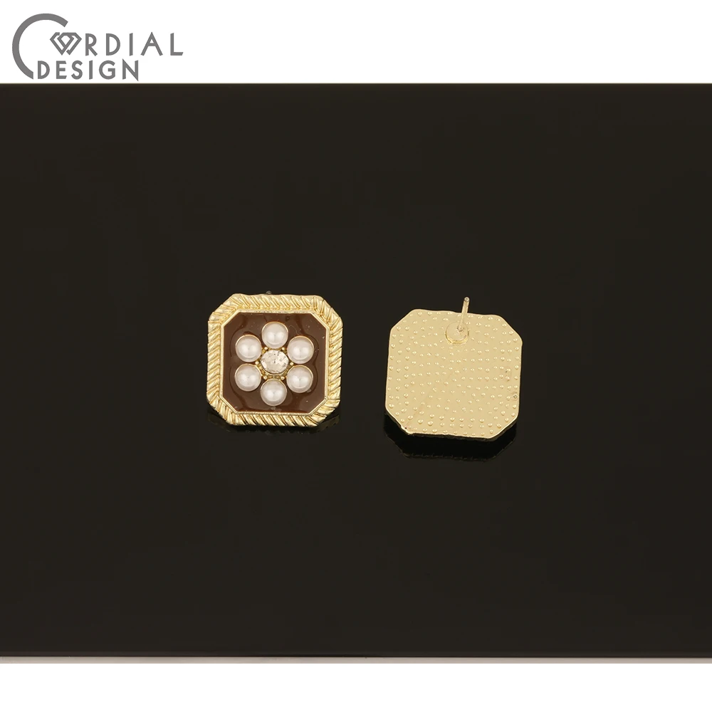 

Cordial Design 50Pcs 18*18MM Jewelry Accessories/Paint Effect/Earrings Stud/DIY/Square Shape/Imitation Pearl/Earring Findings