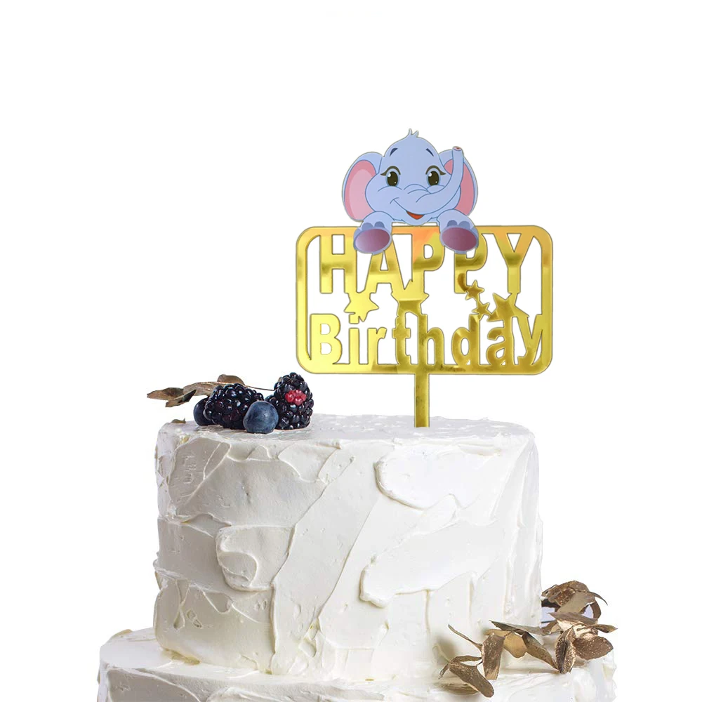 Новый Топпер для торта С Днем Рождения милые акриловые украшения с изображением