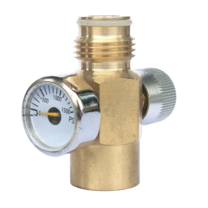 

Inner-Thread CO2 Tank On/Off Valve With 1500Psi Gauge-Switch Valve Brass Tool