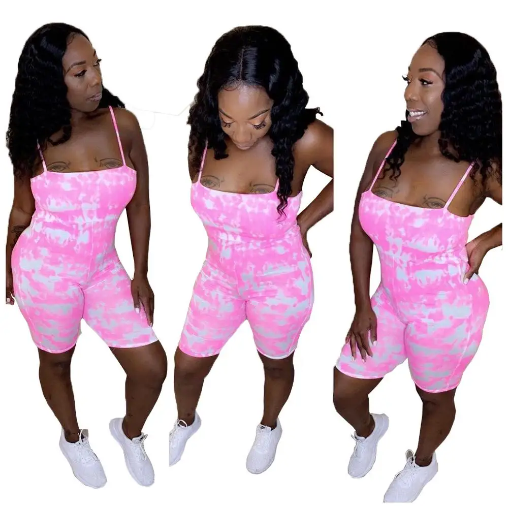 

Europe and the United States sexy hot selling women's print halter belt five shorts wrap buttock casual sports jumpsuit