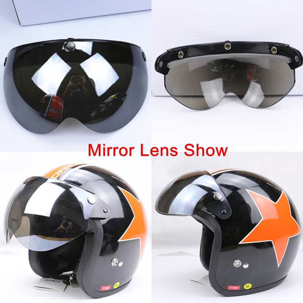 

Lens Professional Anti UV Outdoor Universal Motorcycle Helmet Visor Racing Anti-fog Retro Front Flip Up 3-Snap Scratchproof