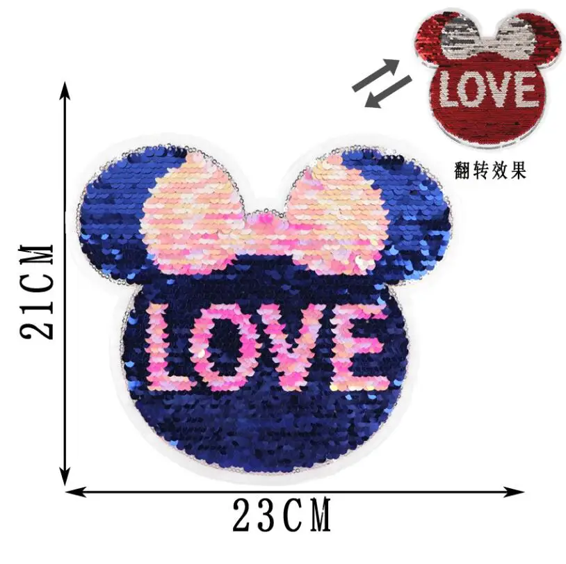 

Love Heart Sequins Sew On Patches For Clothes DIY Patch Applique Bag Clothing Coat Sweater Crafts 1pc Scrapbooking NL131