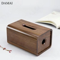 black walnut wood tissue box cover japanese creativity hollow out napkin holder simple solid wooden paper towel storage box