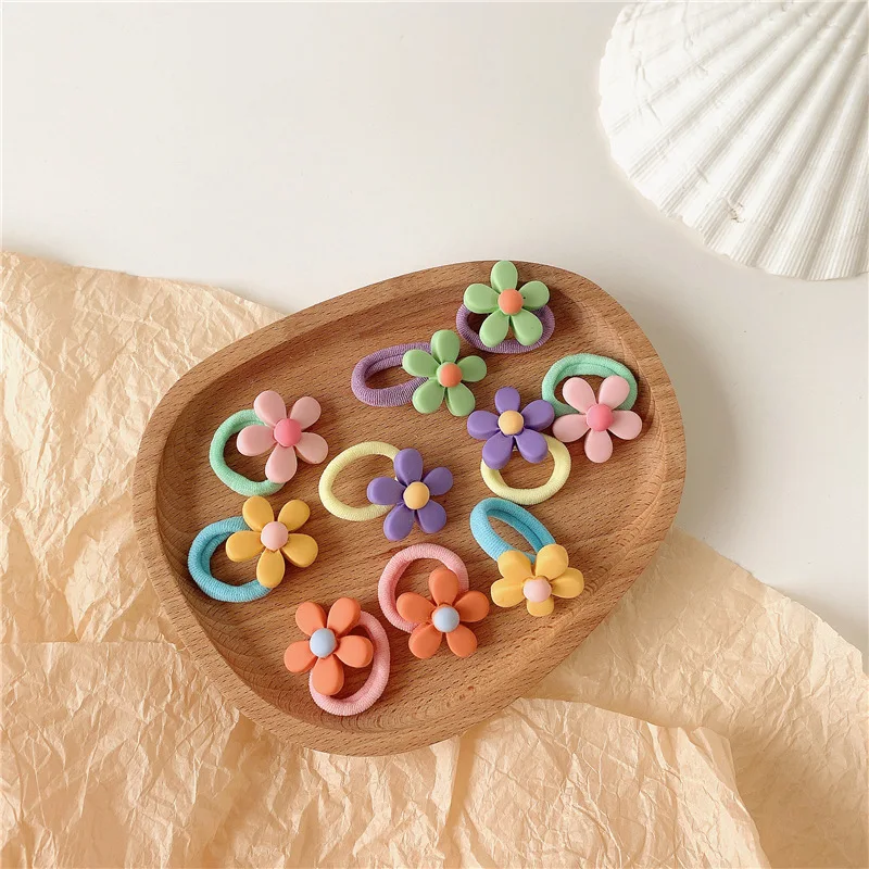 

10Pcs/Lot Cartoon Animal Fruits Flower Elastic Rope Handmade Hair Rubber Bands for Kids Girls Children Hair Accessories Headwear