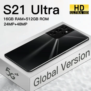 Global S21 Ultra Smartphone Android 10 512gb Smart Phones Unlocked 5g mobile phoens 5800mAh cell phone celular Global version