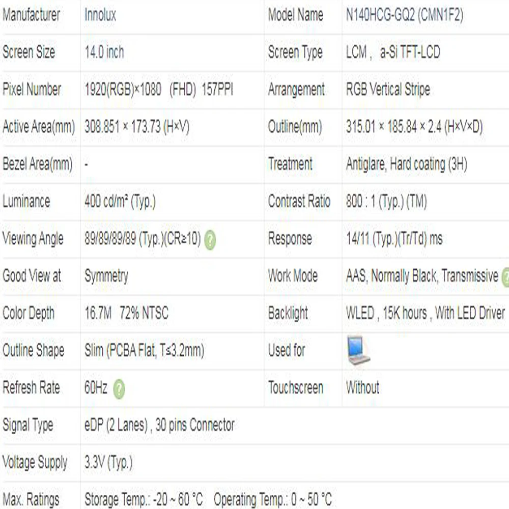 14 0 inch 19201080 72 color fru 01yn156 01yn155 n140hcg gq2 fit ne140fhm n61 for thinkpad t490s t495 t495s luminance 400nits free global shipping