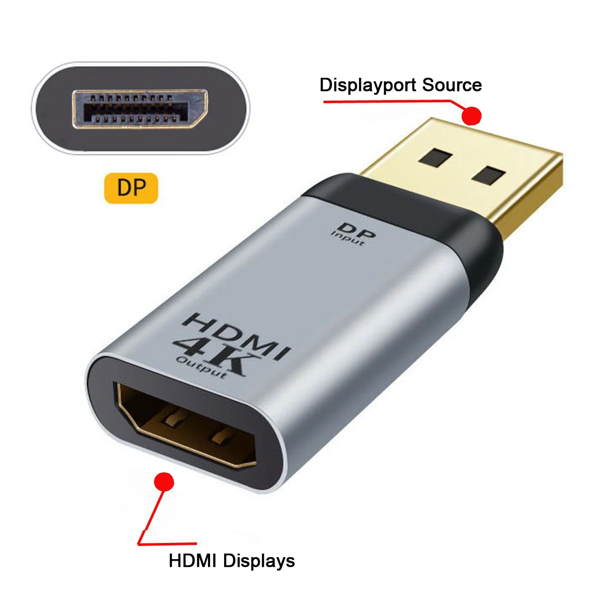 

CY Xiwai DisplayPort DP источник в раковину HDTV отображает 4K @ 60hz Ultra HD конвертер адаптер для ноутбука HDTV