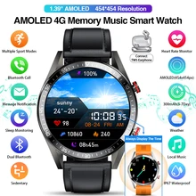 454*454 AMOLED screen smart watch Always display the time bluetooth call local music smartwatch for men Android TWS earphones