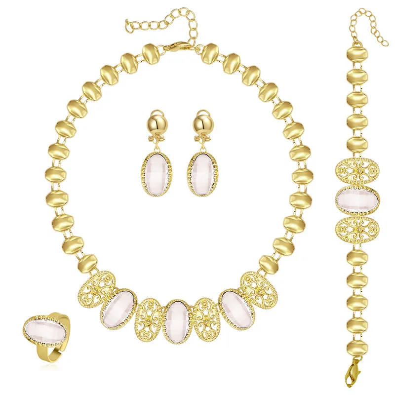 Золотой цвет африканский бисер набор украшений для женщин Свадебная имитация