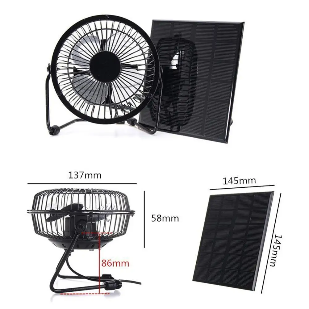 

Solar Panel Fan 4 Inch Solar Fan Can Charge Mobile 6V 3W Supply Power Mobile Phone F3W1