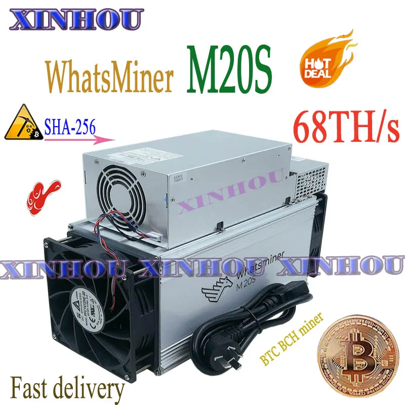 Майнер ASIC WhatsMiner M20S 68T SHA256 BCH BTC б/у лучше чем M21S Antminer S9 T17 T17e S17 S17e Innosilicon T3 T2T