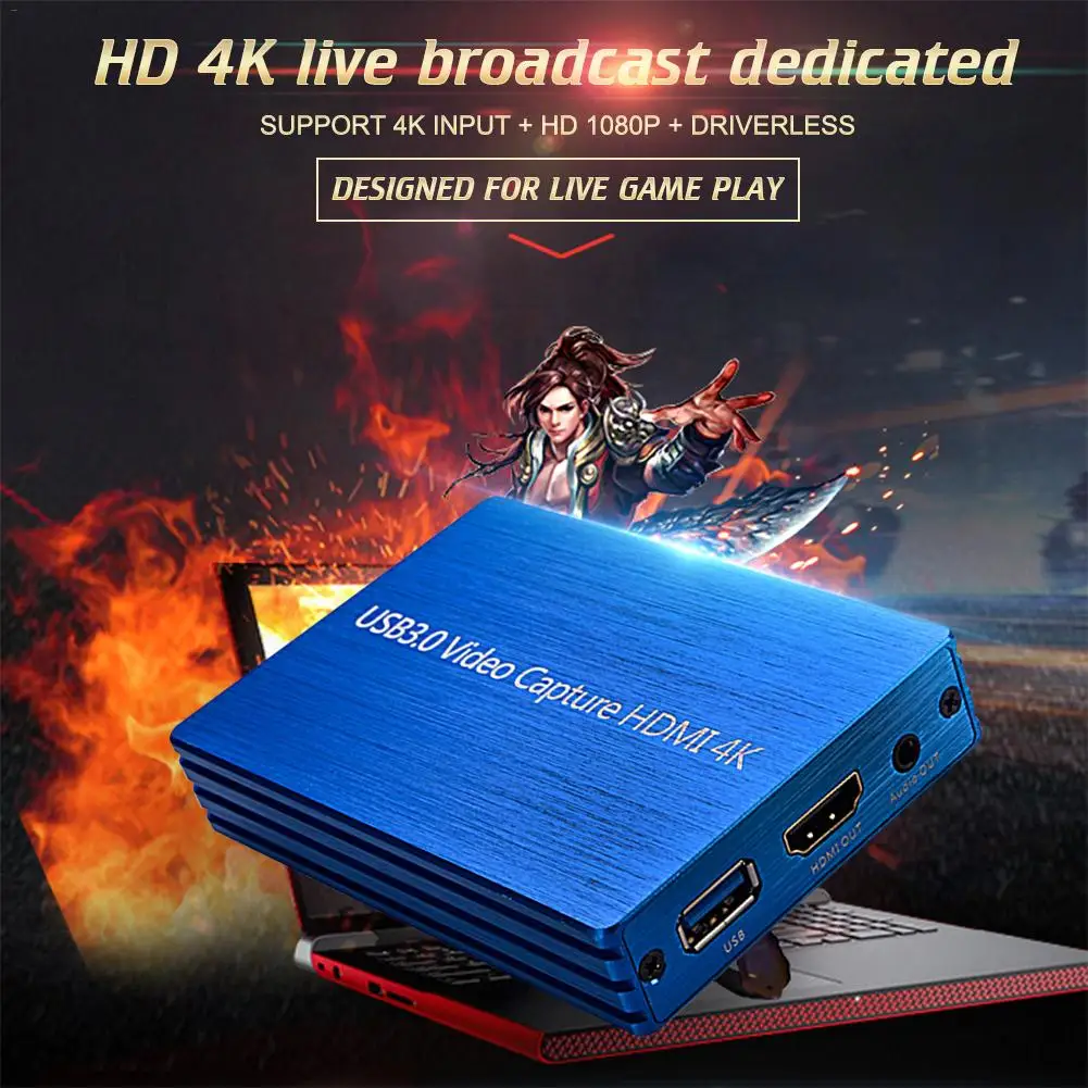 Высокое качество видеозахвата 4K HDMI Захват карты коробка USB 3 0 привод Бесплатная