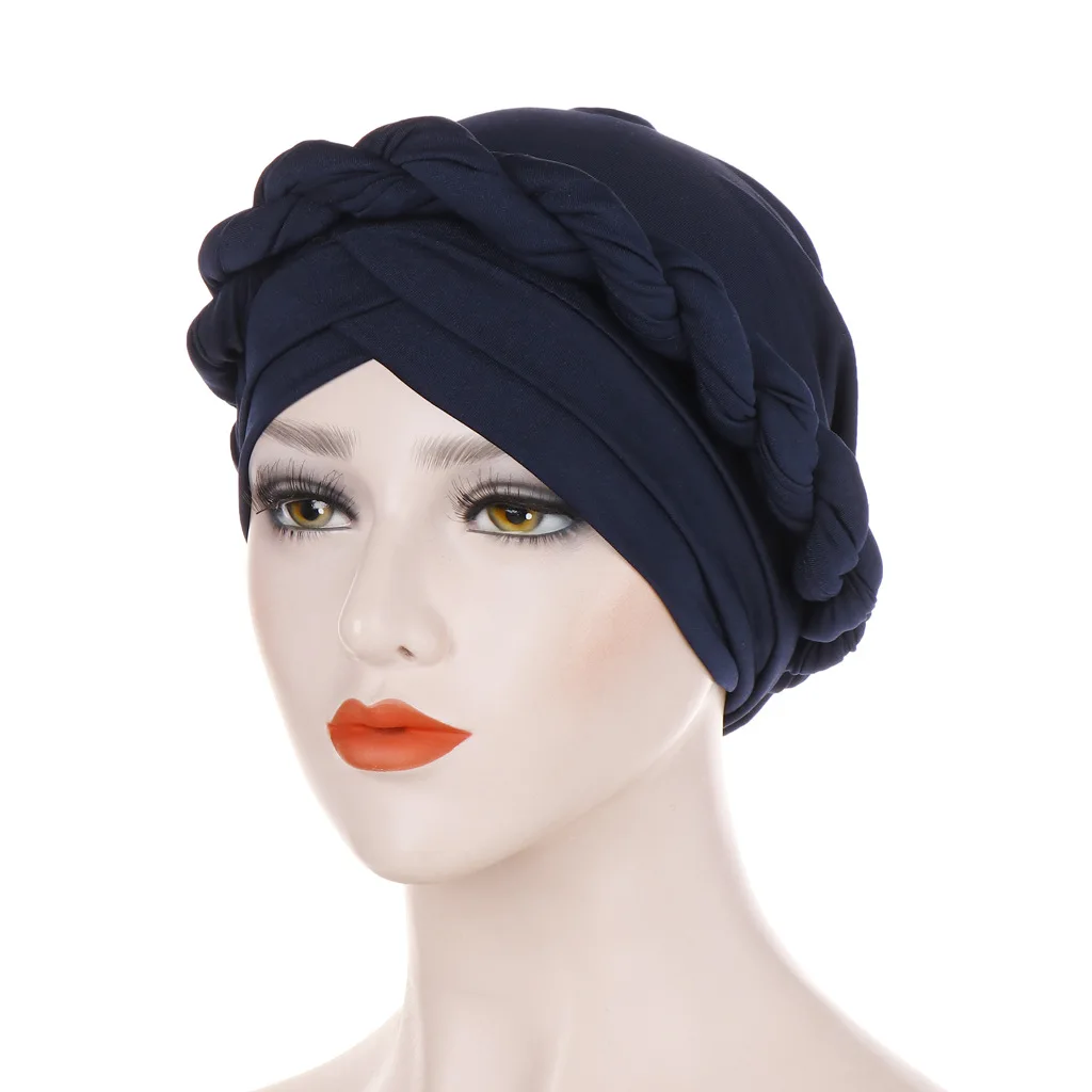 

2022 Women's Hair Care Islamic Jersey Head Scarf Muslim Hijab Beads Braid Wrap Turban Hat Cap Head Fast Free Shipping