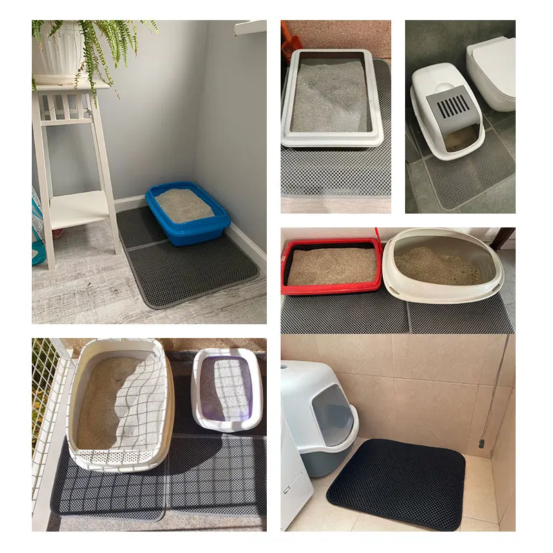 

Pet Cat Litter Mat Folding Waterproof Double Layer Litter Cat Bed Trapping Pet Litter Box Mat Pad Products For Cats House Clean