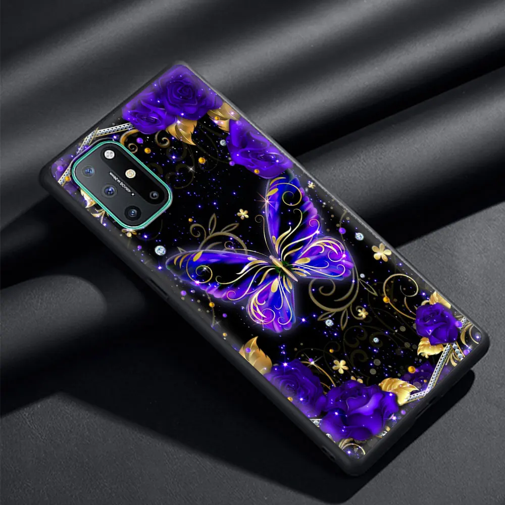 

Cute Butterfly Luxury Soft Phone Case Cover for OnePlus 9 9R 8T 8 7T 7 Pro Plus 5G Z Silicone Shockproof Coque Shell