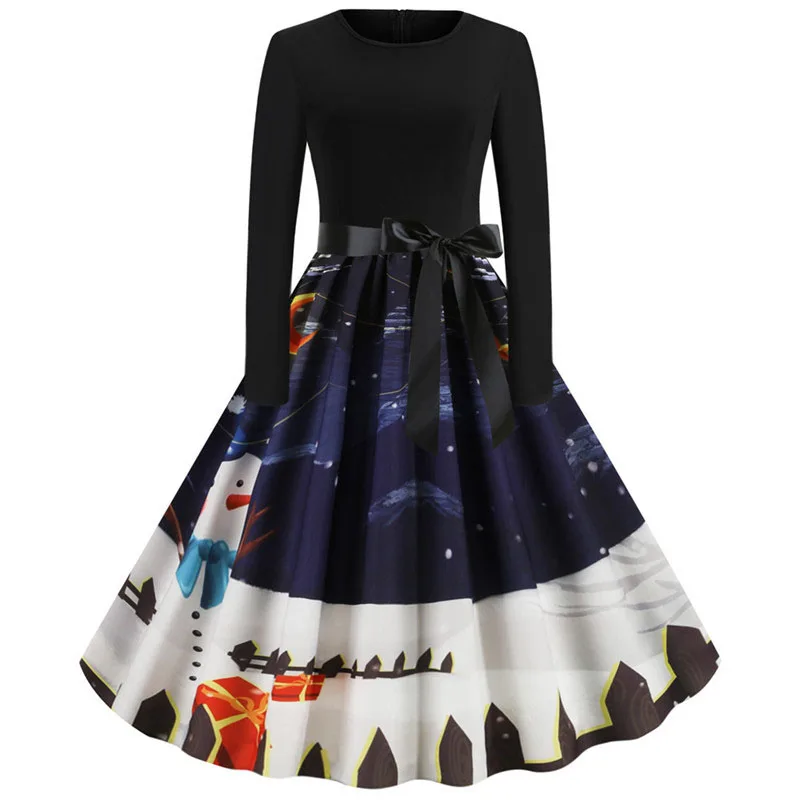 Женское рождественское платье новогоднее праздничное большого размера с