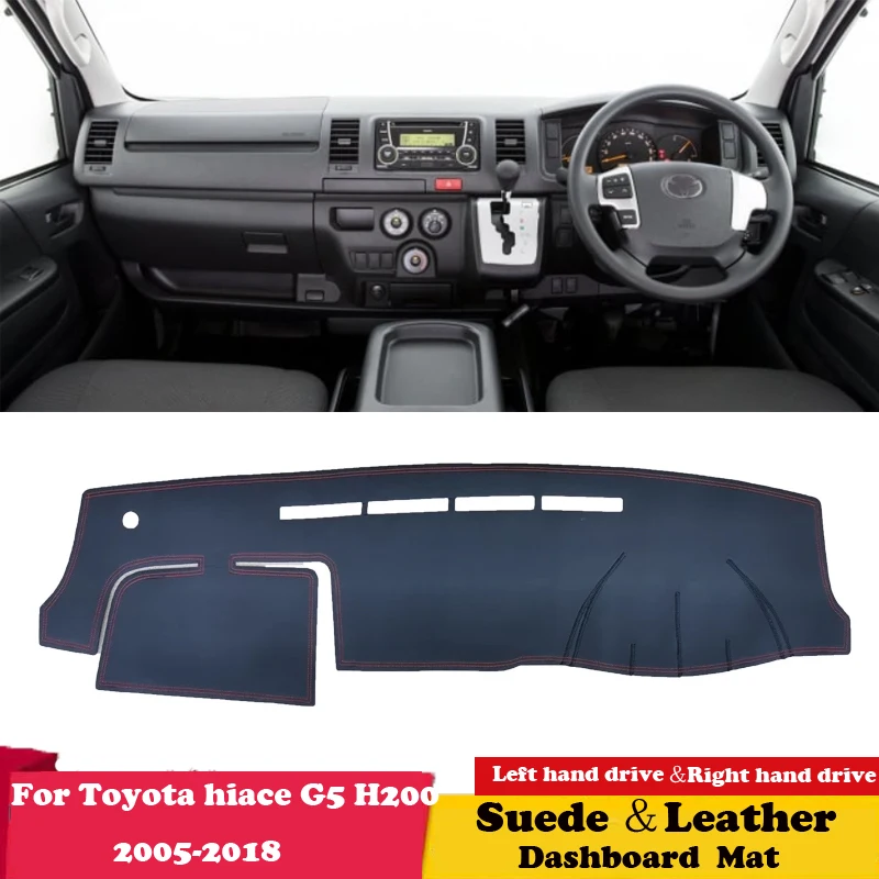 

For Toyota Hiace G5 H200 2005 2006 2008-2018 Leather Dashmat Dashboard Cover Pad Dash Mat Carpet Car-Styling Accessories Suede