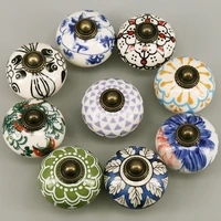 1xvintage ceramic multi color knob cabinet drawer pull decorative painted knobs kitchen furniture drawer handle for home office
