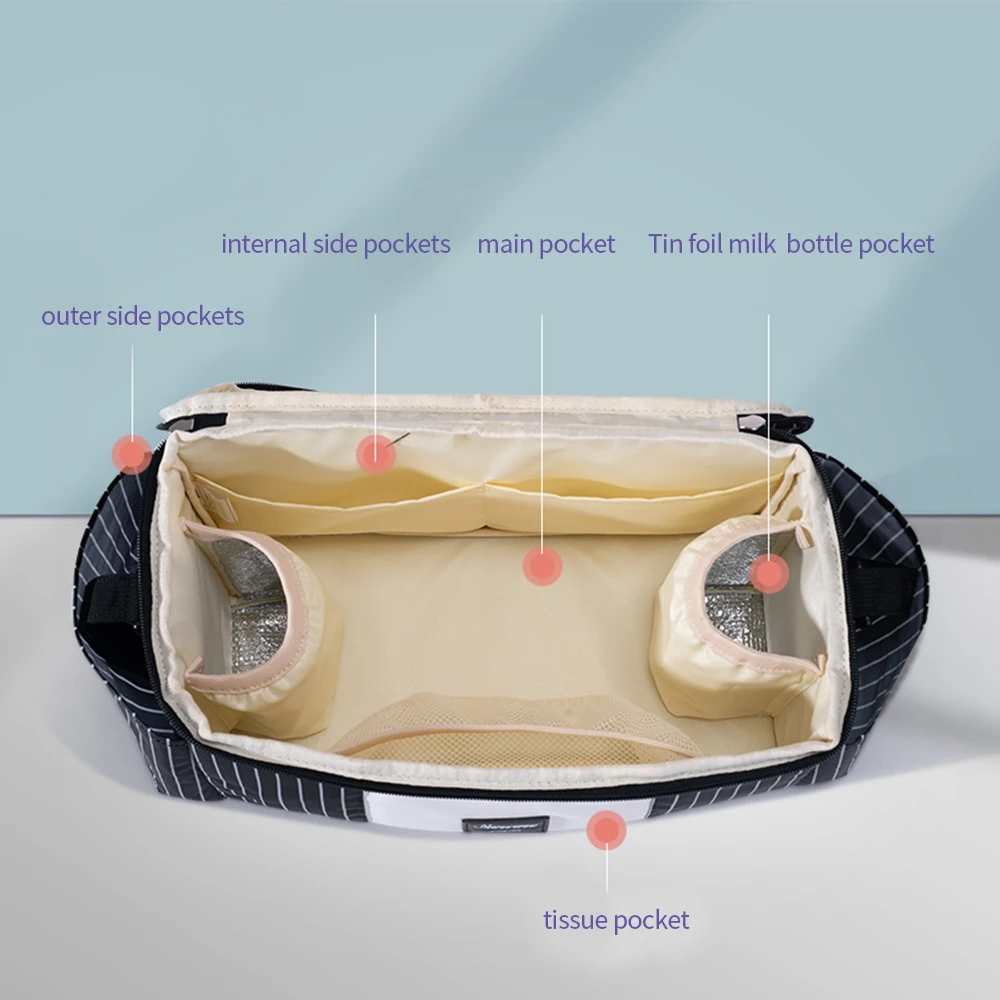 Sunveno универсальный органайзер для коляски с изолированным держателем чашки
