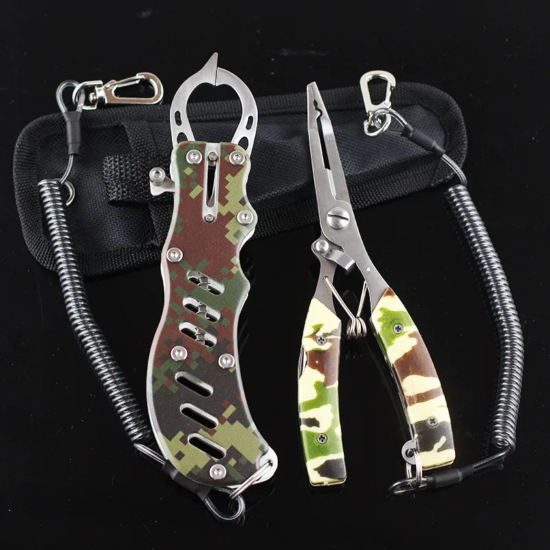 

Best Stainless Steel Fishing Pliers Grip Set Fishing Tackle Gear Hook Recover Cutter Line Split Ring Fishing Accessories Gear