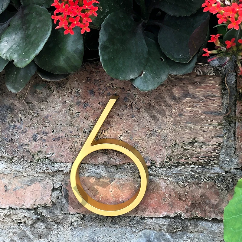 127 мм плавающий современный номер дома атласные латунные двери домашние адресные