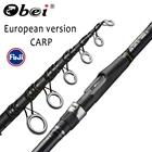 Телескопическая удочка Obei для ловли карпа, 3,3, 3,6 м, из углеродного волокна, для спиннинга Fuji 12-25 анг. Фунт., мощность 80-200 г, жесткая силовая удочка