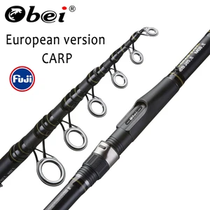 Телескопическая удочка Obei для ловли карпа, 3,3, 3,6 м, из углеродного волокна, для спиннинга Fuji 12-25 анг. Фунт., мощность 80-200 г, жесткая силовая удочка