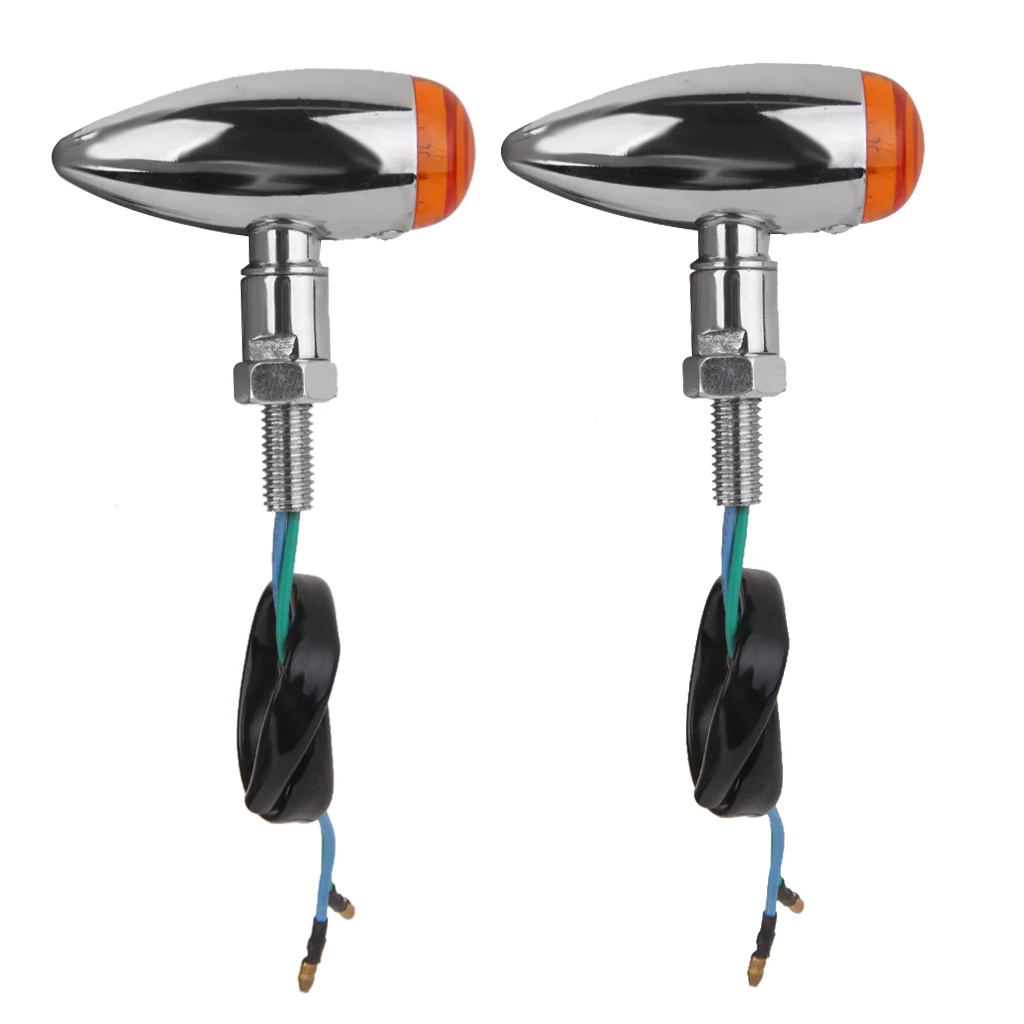 

Motorcycle Chrome Metal Bullet Turn Signals Indicator Light For Honda