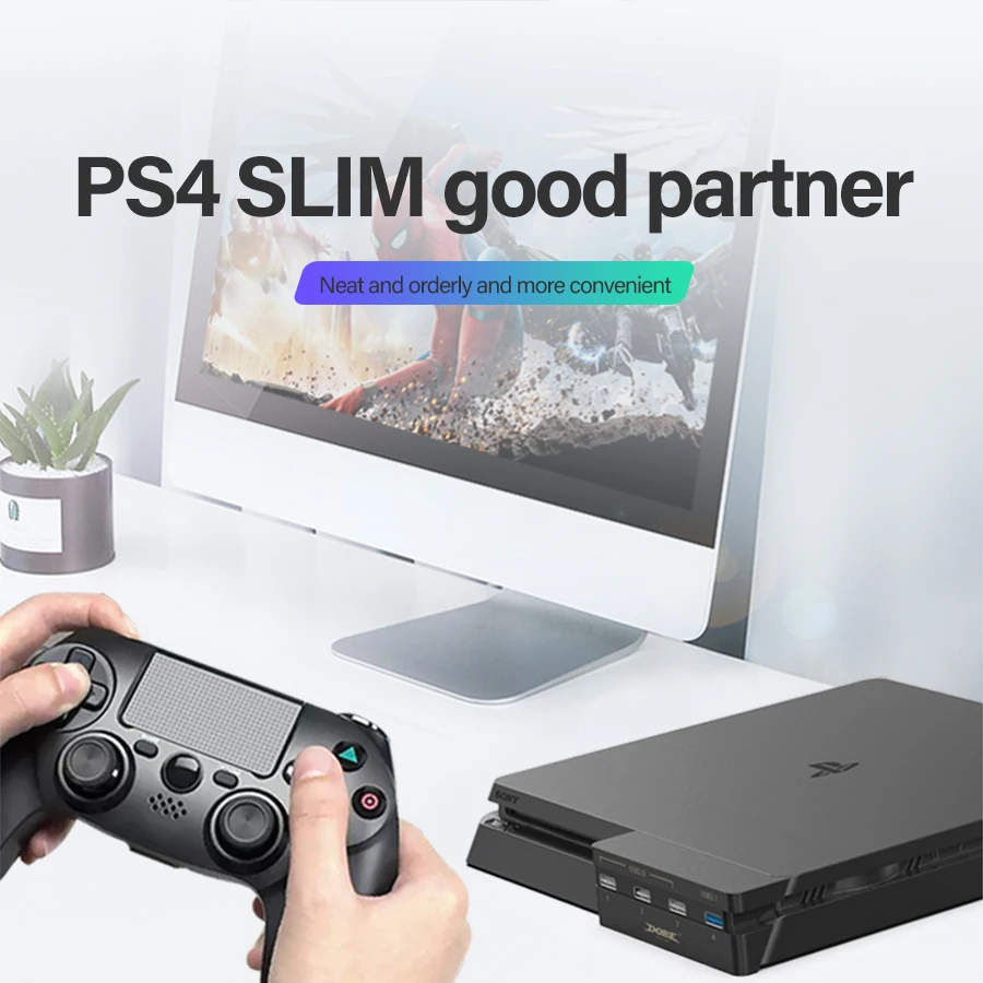 USB-разветвитель DOBE для PS4 Slim 4 в 1 USB 3 0 и порта | Электроника