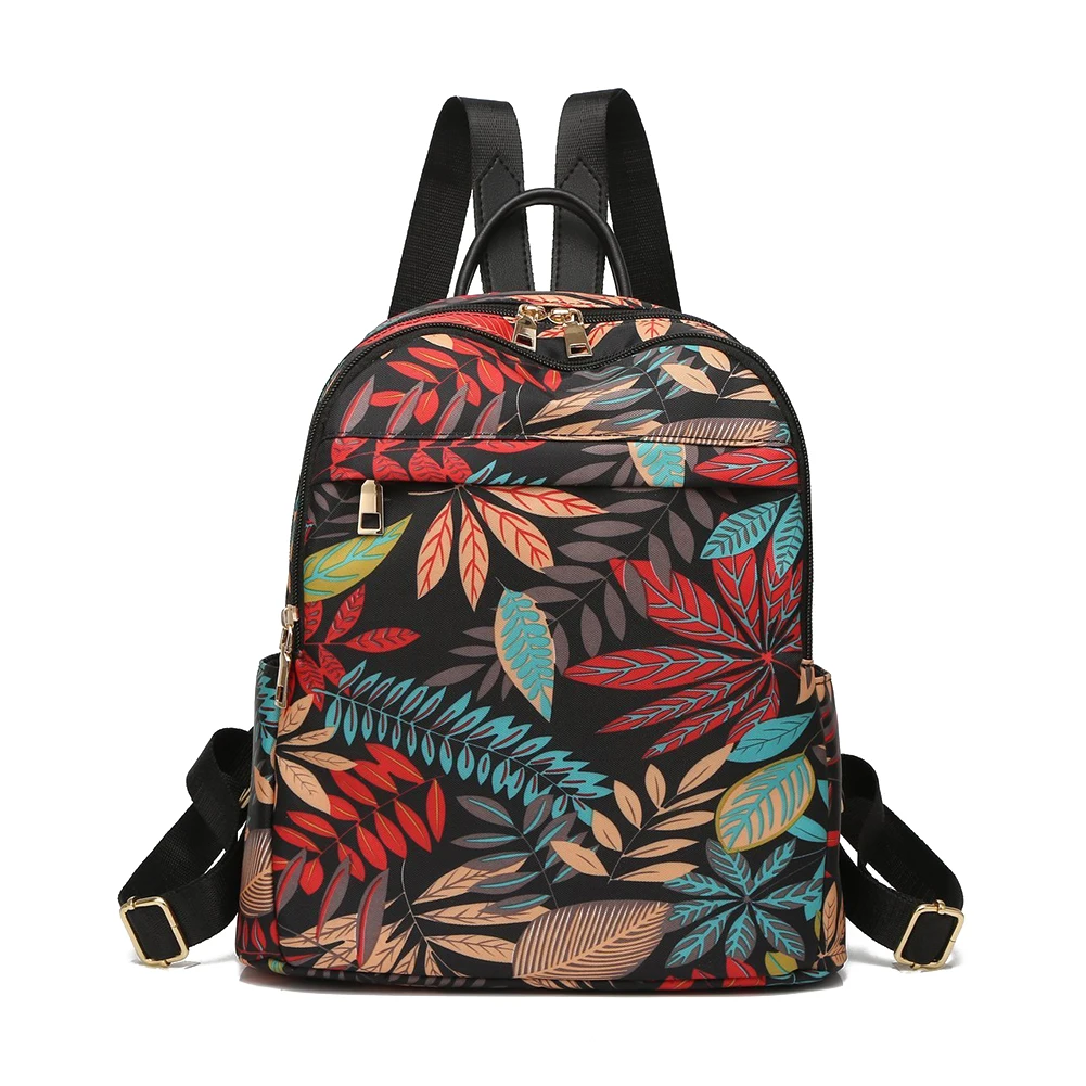 

Модный женский рюкзак с принтом цветов и перьев, Дизайнерская Дорожная Сумка для кемпинга, вместительные Женские повседневные сумки
