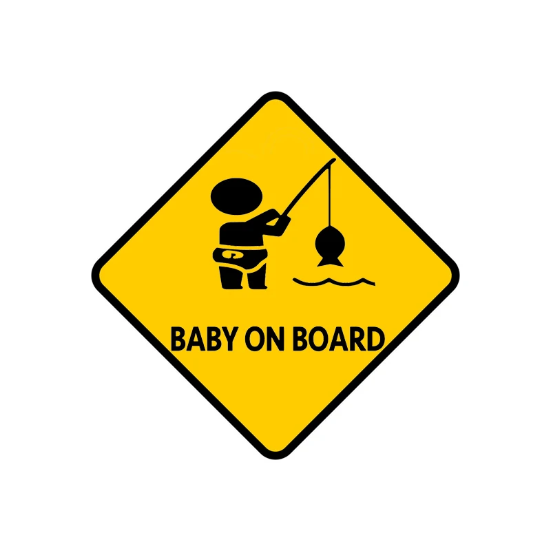 

BABY ON BOARD Fisherman Car Stickers Decals Cover Scratches Accessories for Rear Windshield Window Trunk Bumper KK15*15cm