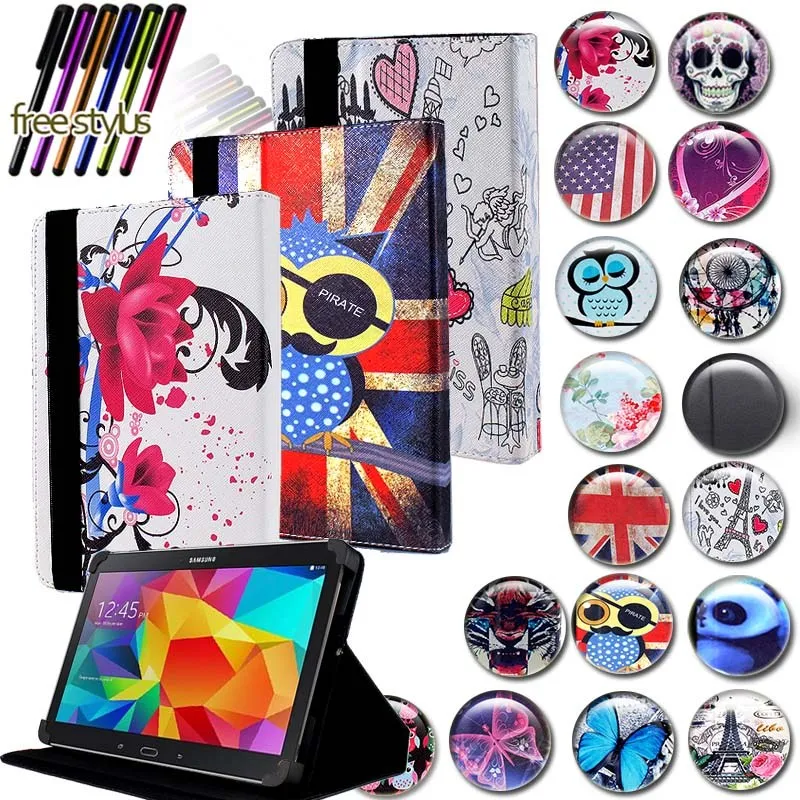 

KK&LL For Samsung Galaxy Tab 4 10.1 SM-T535 SM-T533 SM-T536 -PU Leather Tablet Stand Folio Cover Case + Free stylus