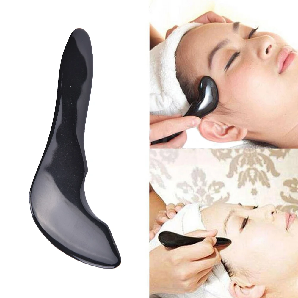 

Traditional Natural Black Obsidian Massage Stone Magic Guasha Skin Care Tool Pain Relief Facial Guasha Massager Health Care Tool