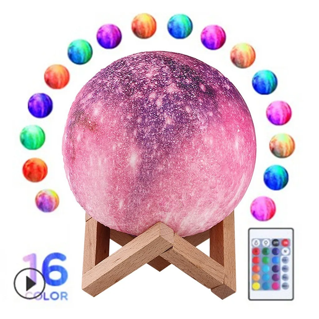 

Creative 3D Print Star Moon Lamp 16 Colors Light Change Touch Galaxy Light Led Night Lights for 2021 New Year Home Decor Gift