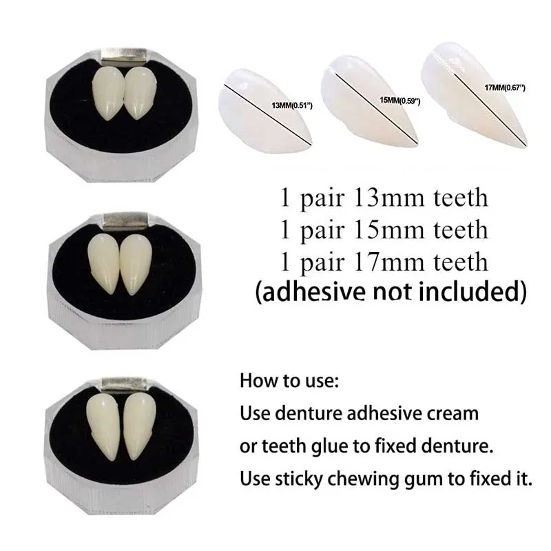 2 шт. клыки для зубов вампира реквизит косплея на Хэллоуин костюм вечерние