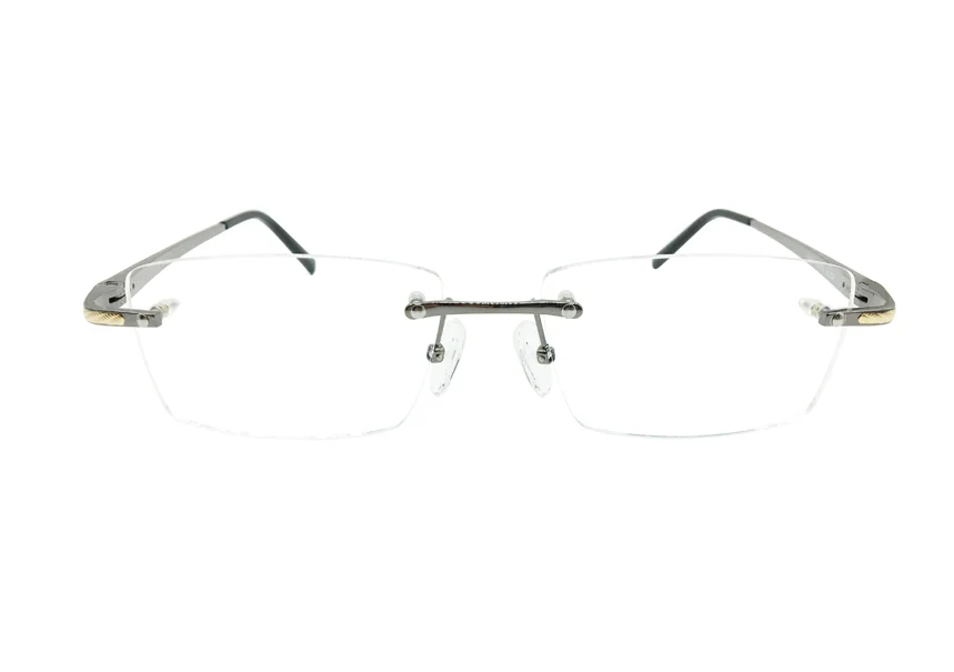 

High Quality Unisex Pure Titanium Rimless Progressive Multi-focal Lens Optical Eyewear Brand See Near Far Gold Reading Glasses