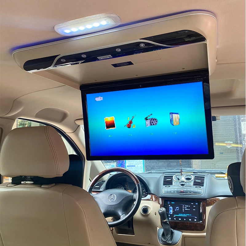 $152.20 Cheap 19 Inch MP5 Car Monitor HD IPS Screen Motorhome Ceiling TV Roof Mount Display 1080P Portable Multimedia Car Video Playes