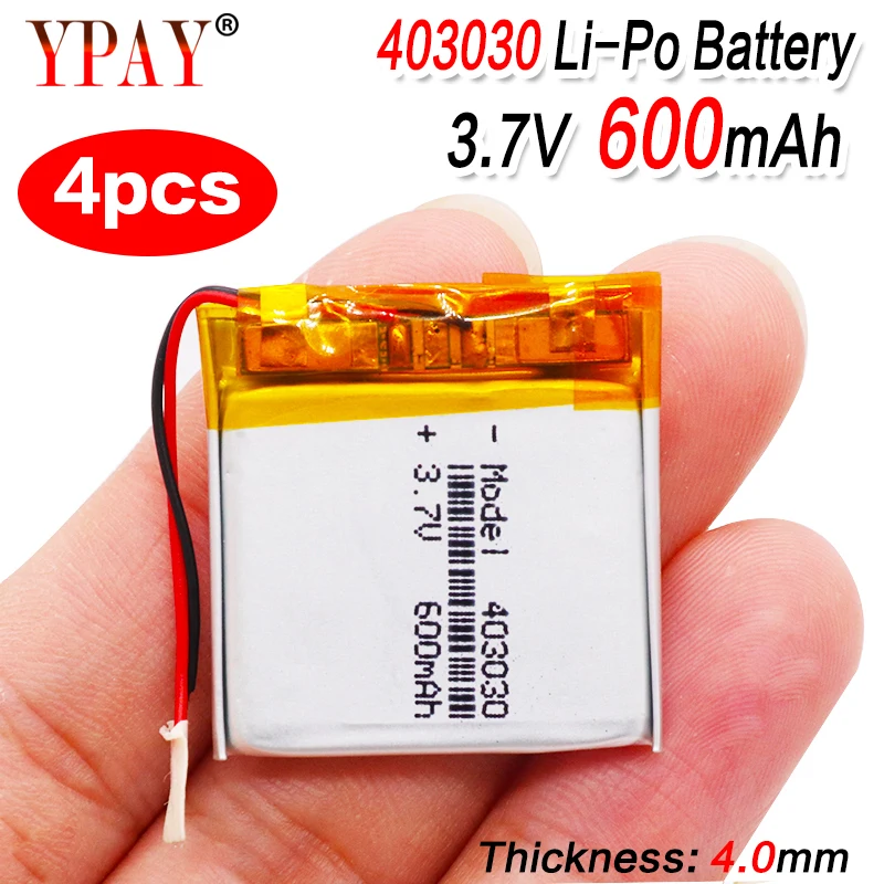 4 шт. литий полимерные аккумуляторные батарейки 3 7 в 600 мАч|Перезаряжаемые
