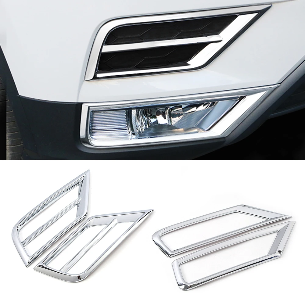 

For Volkswagen VW Tiguan MK2 2017-2019 Chrome Front Fog Light Lamp Foglight Trim Cover Frame ABS Exterior Decoration