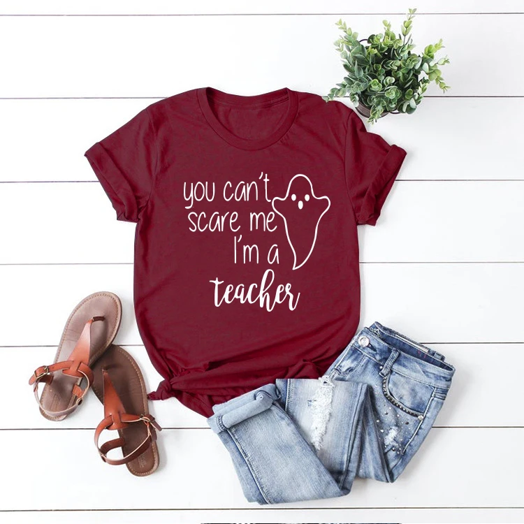 Футболка с надписью you can't scare me i'm a teacher Nurse Mom футболка Микки Маусом на