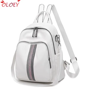 backpack 2020 new luxury brand ribbon pu leather quality bag college style young student bag white famous designer hot sale free global shipping