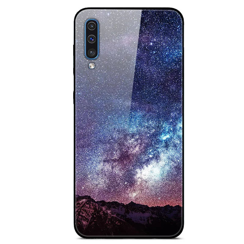 Стеклянный чехол для телефона samsung A50, Твердый чехол на заднюю панель для samsung Galaxy A50, чехол из закаленного стекла J7 a505 A30S A50S - Цвет: 54